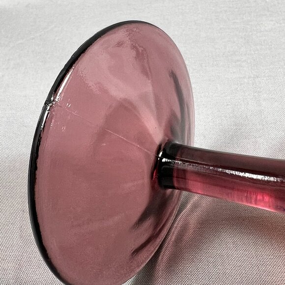 Vtg Fenton Carnival Stippled Rays Art Glass Comport Compote Amethyst Purple - Picture 9 of 16